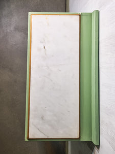 Tavolino verde acqua con piano in marmo