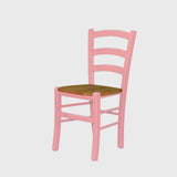 Sedia in legno massello color rosa